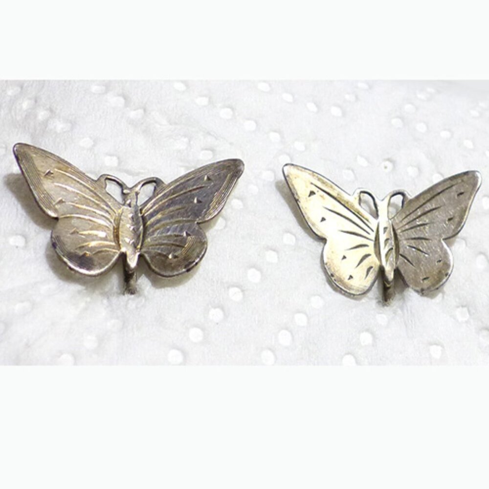Lovely Vintage Sterling Butterfly Screw Back Earrings